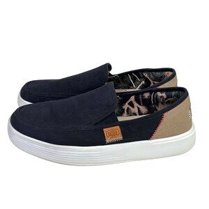 Hey Dude Sunapee W Craft Shoes Womens 9 Black Canvas Slip On Loafers Sneakers